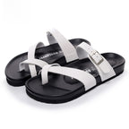 IVORIA CalmStep Leather Cork Slides