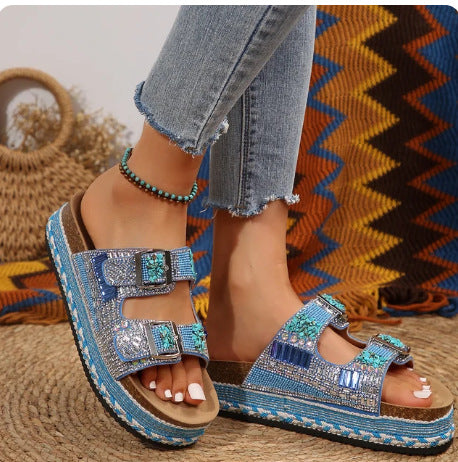 IVORIA CrystalCove Luxe Platform Sandals