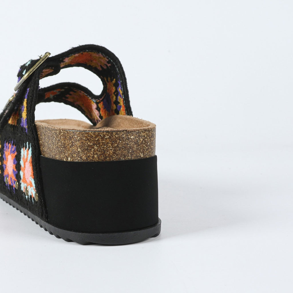 IVORIA BohoBloom Embroidered Platform Sandals