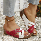 IVORIA Solara Cross-Strap Comfort Slides