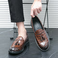 IVORIA RegalCroc Leather Tassel Loafers