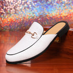 IVORIA WeaveLux Leather Slip-On Mule Loafers
