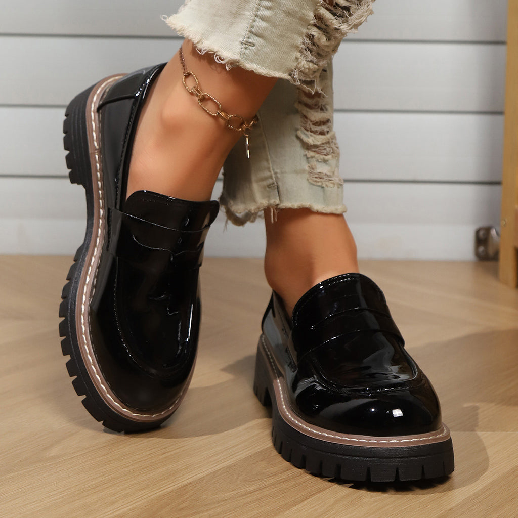 IVORIA Bordeaux Bold Platform Loafers