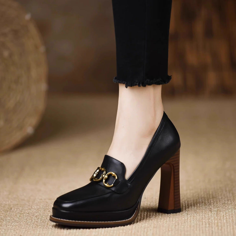 IVORIA Elan Square-Toe Power Heels