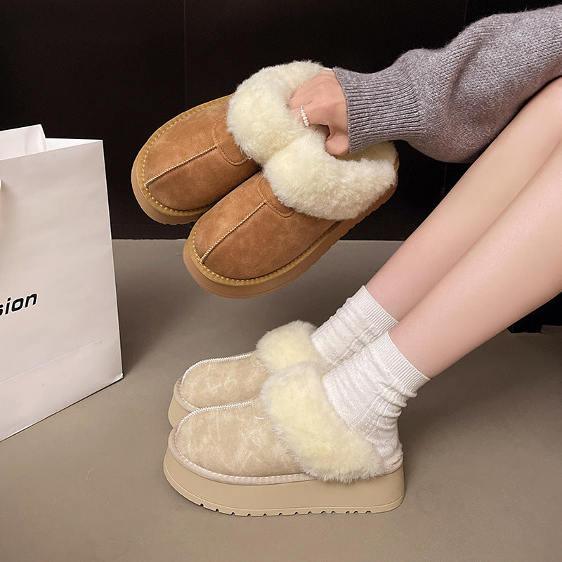 IVORIA CloudWarm Suede Platform Clogs