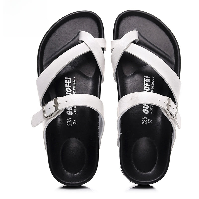 IVORIA CalmStep Leather Cork Slides