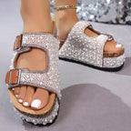 IVORIA GlamAura Pearl Platform Sandals