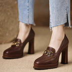 IVORIA Elan Square-Toe Power Heels