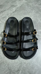 IVORIA Camille Triple-Buckle Platform Sandals