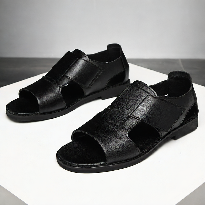 IVORIA Roman Edge Cowhide Leather Sandals