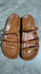 IVORIA Camille Triple-Buckle Platform Sandals