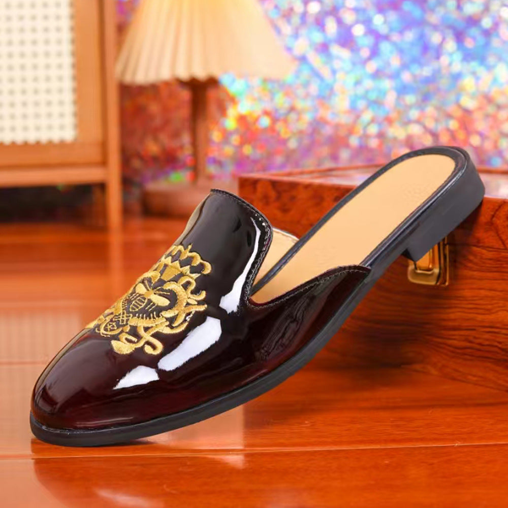 IVORIA WeaveLux Leather Slip-On Mule Loafers