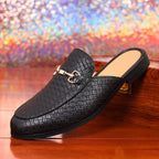 IVORIA WeaveLux Leather Slip-On Mule Loafers