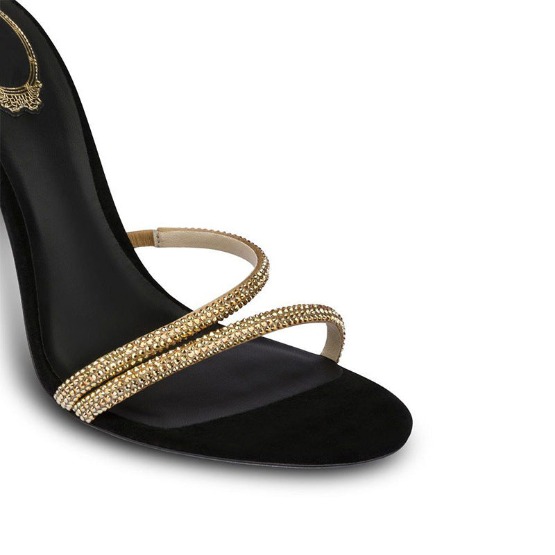 IVORIA Serpentina Crystal Wrap Heels