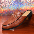 IVORIA WeaveLux Leather Slip-On Mule Loafers