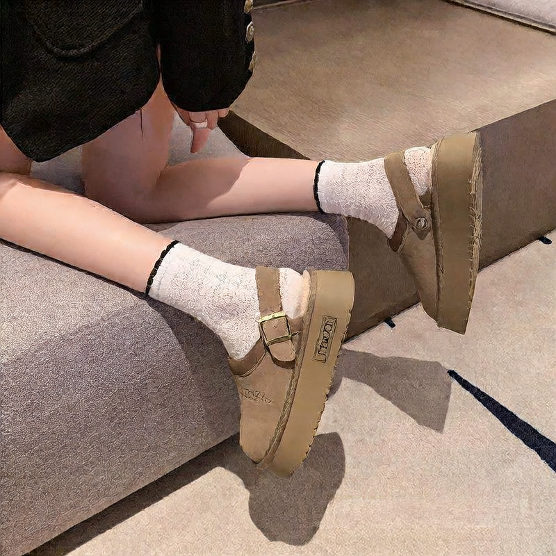 IVORIA FrostLift Retro Fleece Mule Clogs