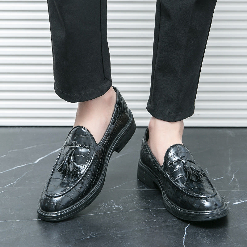 IVORIA RegalCroc Leather Tassel Loafers