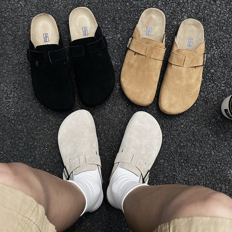 IVORIA TerraVelvet Leather Cork Clogs
