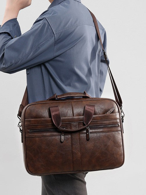 IVORIA Heritage Vintage Leather Executive Laptop Briefcase
