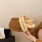 IVORIA Eleve Fleece Platform Clogs