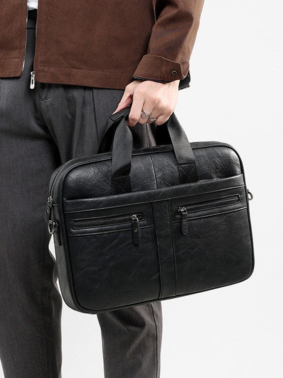 IVORIA Heritage Vintage Leather Executive Laptop Briefcase