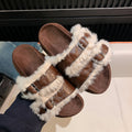 IVORIA CozyLuxe Leather Buckle Slides