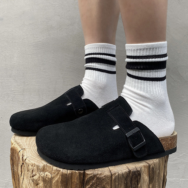 IVORIA TerraVelvet Leather Cork Clogs