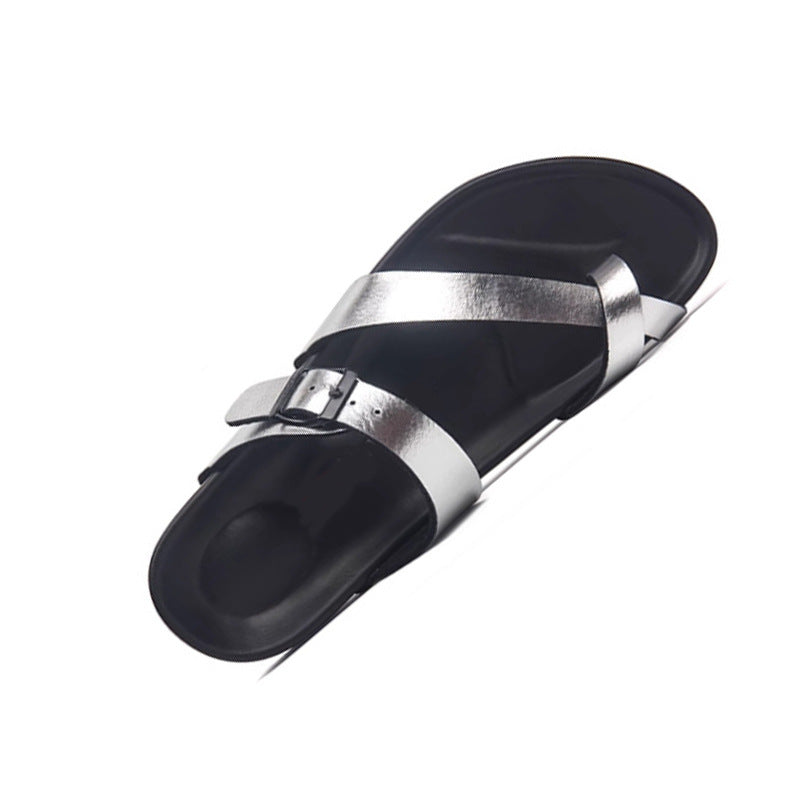 IVORIA CalmStep Leather Cork Slides