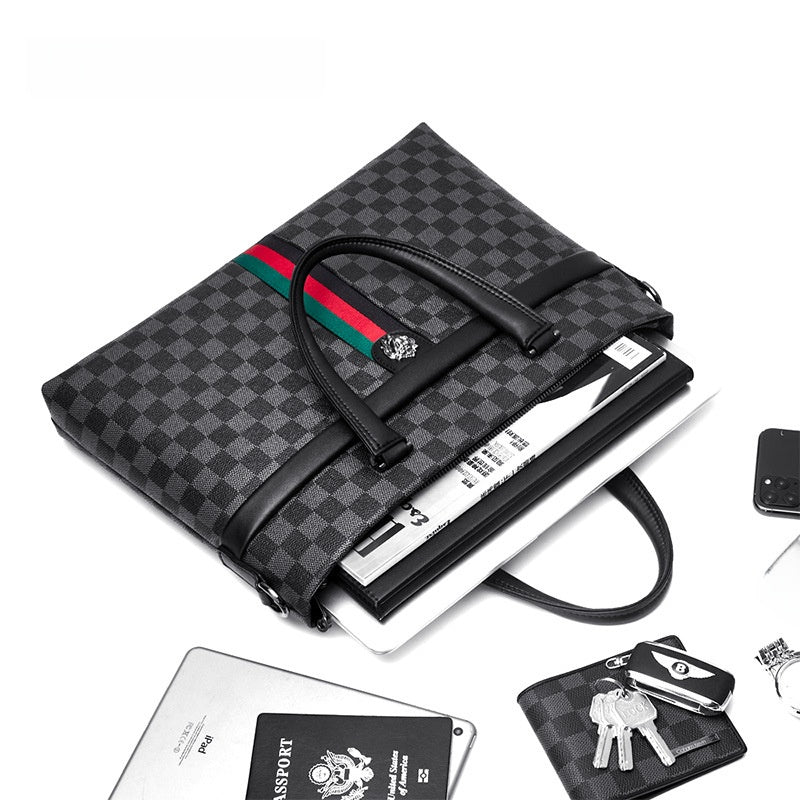 IVORIA Regent Executive Plaid Laptop Briefcase