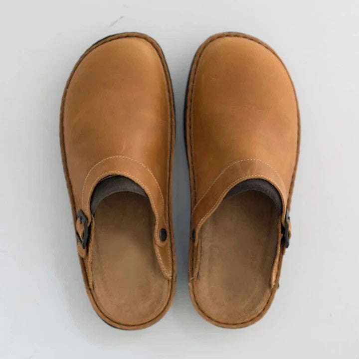 IVORIA Square-Toe Slip-On Sandals