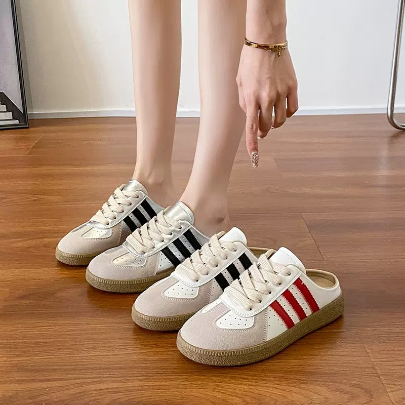 IVORIA StrideMuse Retro Slip-On Sneaker Mules