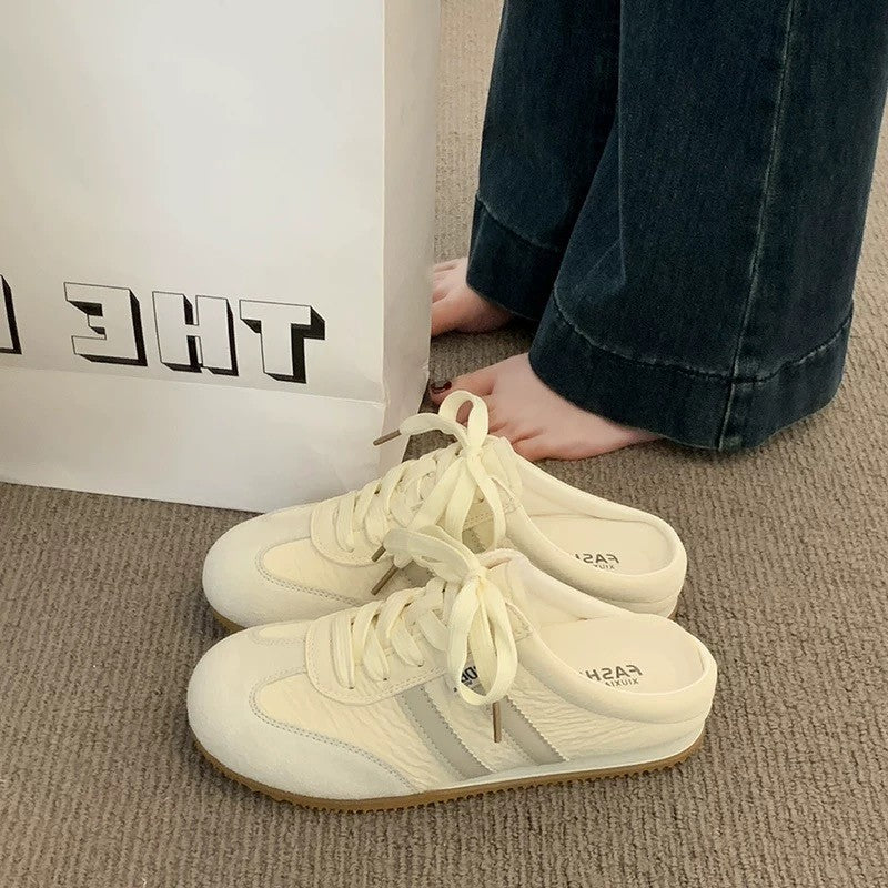 IVORIA CloudLift Lace-Front Platform Mules