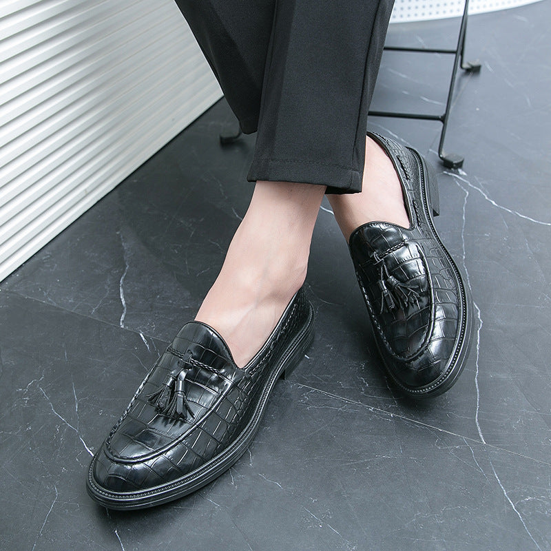 IVORIA RegalCroc Leather Tassel Loafers