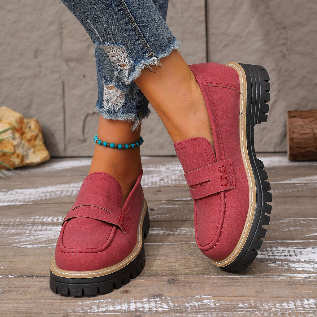 IVORIA Blush Edge Platform Loafers