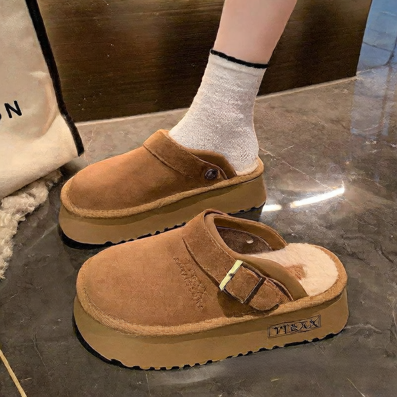IVORIA FrostLift Retro Fleece Mule Clogs