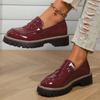IVORIA Bordeaux Bold Platform Loafers