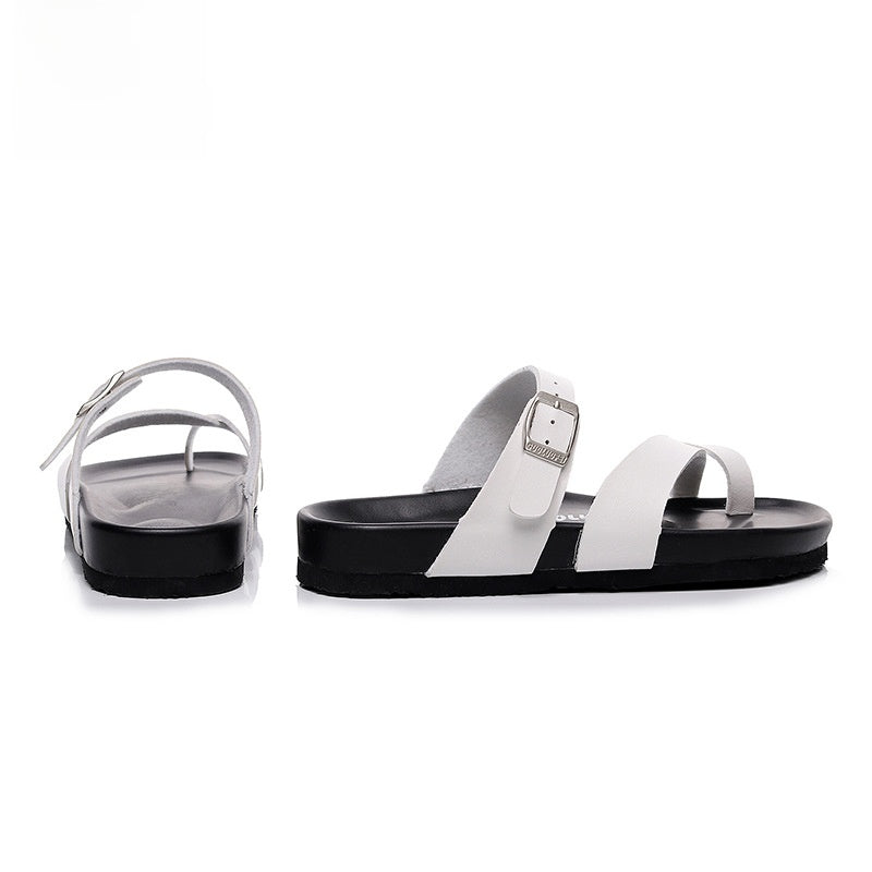 IVORIA CalmStep Leather Cork Slides