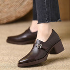 IVORIA Elysse Retro Block Heel Loafers