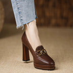 IVORIA Elan Square-Toe Power Heels